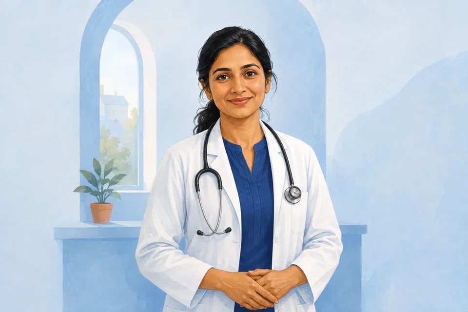 Illustration of a patient exploring doctor listings